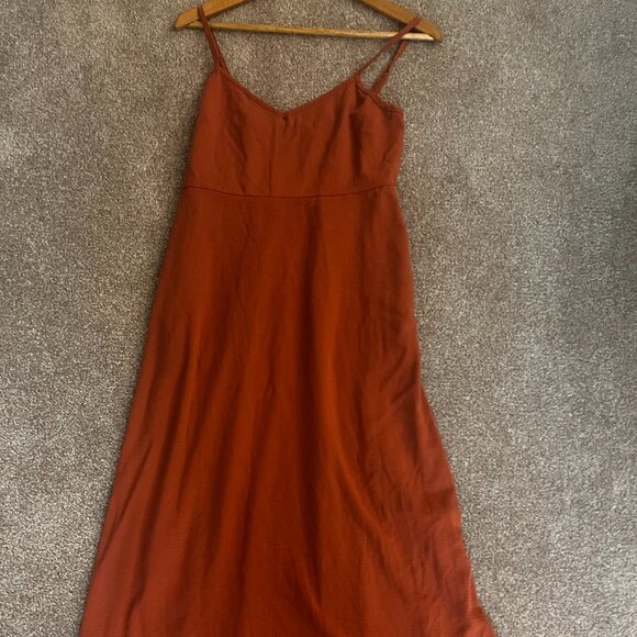Market & Spruce Sleeveless Seersucker Maxi Dress Burn Orange Medium - Picture 4 of 6